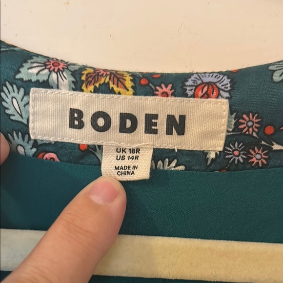Boden Green Floral Midi Dress - Picture 9 of 11